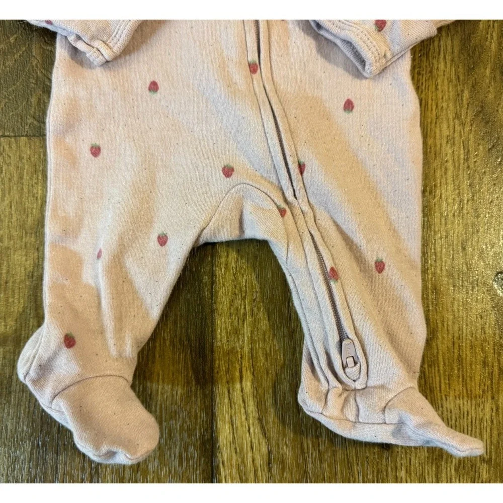 Baby Girl Preemie Sleeper 2 Way Zipper Outfit Reborn Clothes Strawberry Carter's